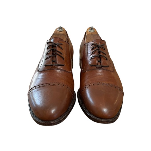 Salvatore Ferragamo Men’s Cigar Brown Leather Cap-toe Lace-up Shoes US Size 9 main image 4
